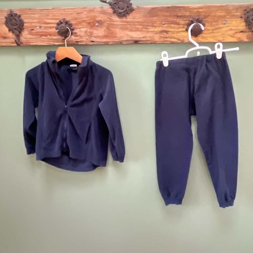 Polarn O. Pyret Kids Navy Blue Fleece Zip Jacket and Joggers Set 4-6Y 110/116
